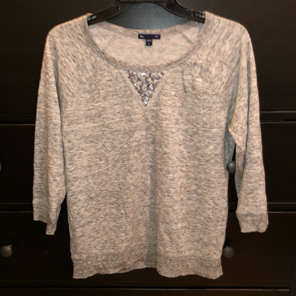 3/4 sleeve sweater with sequin detailing